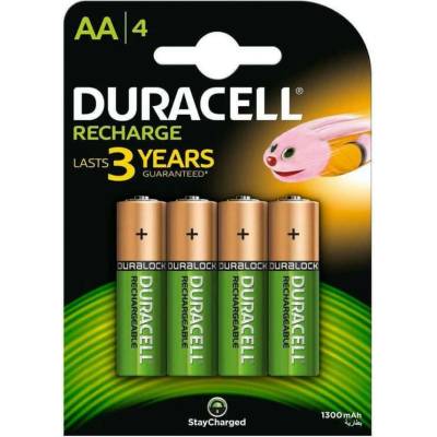 Duracell Акумулаторна батерия Duracell, AA, 1.2V, 1300mAh, Ni-MH, 4бр
