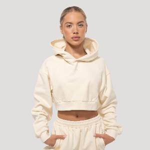 GymBeam Women‘s Mochi Cropped Hoodie Cream M