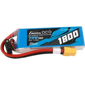 Gens Ace Батерия GensAce G-Tech LiPo, 1800mAh, 7.4V, 45C, 2S1P, XT60 (GEA182S45X6GT)