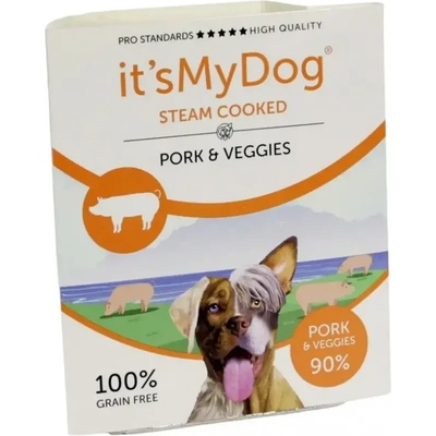 It' s My Dog It’s My Dog Steam Cooked - консервирана храна за кучета приготвена на пара, свинско и зеленчуци 395gr