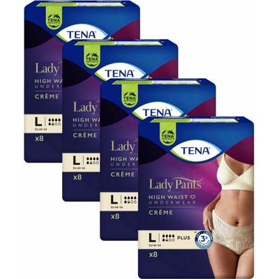 TENA Lady Pants Plus Creme Inkontinenčná spodná bielizeň so zvýšeným pásom L 8 ks