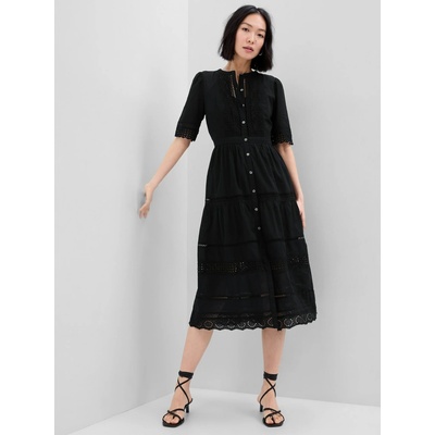 GAP Миди рокля с мадейра GAP GAP | Cheren | ЖЕНИ | XXS