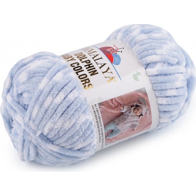 Stoklasa Pletací žinylková příze Dolphin Baby Colors 100 g Balení: 1 ks, Varianta: 6 (80430) modrá světlá bílá 6 (80430) modrá světlá bílá