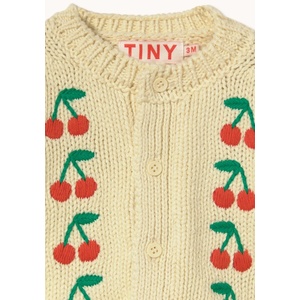 Tinycottons Бебешка памучна жилетка MINI CHERRIES KNITTED BABY CARDIGAN (SS26.389)