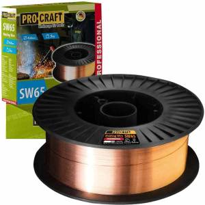 PROCRAFT Заваръчна тел 0.6мм, 5 кг, procraft sw65 подмеднена (er 70s-6) (uni-08947)