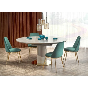 Halmar Кръгла маса muscat сив мрамор / пепел, златно