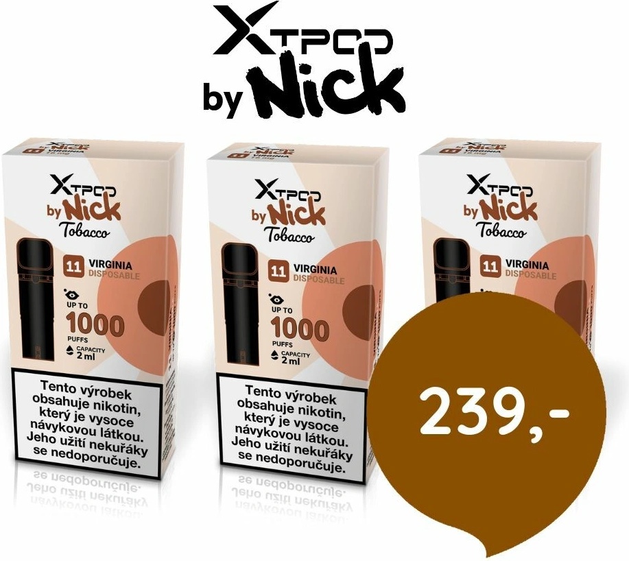 tobacco x X TPOD by Nick Virginia Tobacco 16 mg 3 ks
