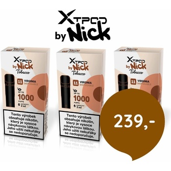 X TPOD by Nick Virginia Tobacco 16 mg 3 ks