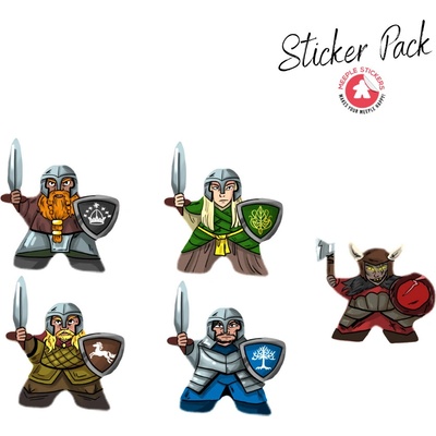 Meeple Stickers samolepky pro pán prstenů osud společenstva