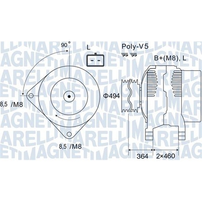 Alternátor MAGNETI MARELLI 063731645010