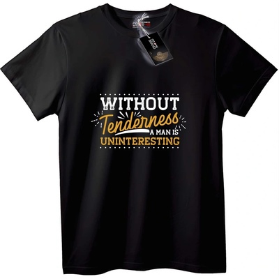 NOONEBRAND Тениска Без Нежност Мъжът е Неинтересен - 2XL, Black