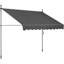 MultiGarden AW-016 Prívesná markíza s ručnou kľukou, výškovo nastaviteľná 300 x 200 cm, sivá