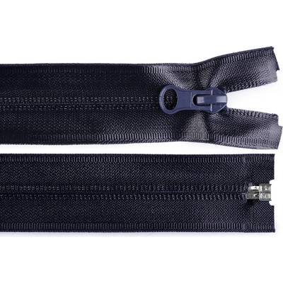 Voděodolný zip šíře 7 mm délka 85 cm spirálový - 330 modrá tmavá