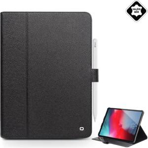 Qialino IPAD Air 11 (2026) / Air 11 (2025) / Air 11 (2024) QIALINO калъф със стойка, от естествена кожа, активен FLIP, държач за молив, ЧЕРЕН (GP-84994)