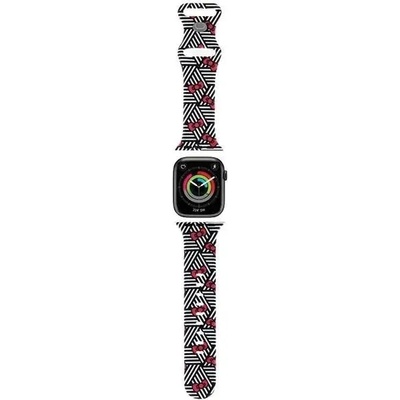 Hello Kitty Каишка Hello Kitty Silicone Bows & Stripes за Apple Watch 38/40/41mm, черна (Hel000050-0)