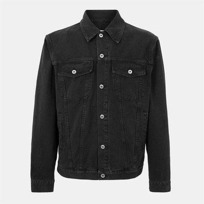 OFF WHITE Яке OFF WHITE Men's - Embroidered Denim Long Sleeve Varsity Jacket - Black/White