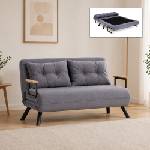 TopMebel Тапициран двуместен разтегателен диван Sando TopMebel в сив цвят 133x78x78cm