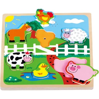 Image 1 of Lelin Дървен музикален пъзел Lelin - Ферма (L20019)