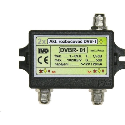 Ivo DVBR-01 aktivní rozbočovač 2x výstup"F" 5dB zisk