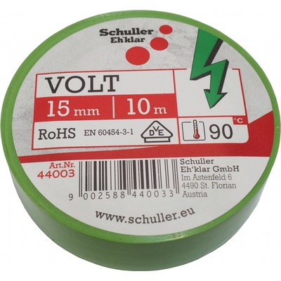 Schuller 44003 stahovací elektrikářská páska 15 mm x 10 m zelená