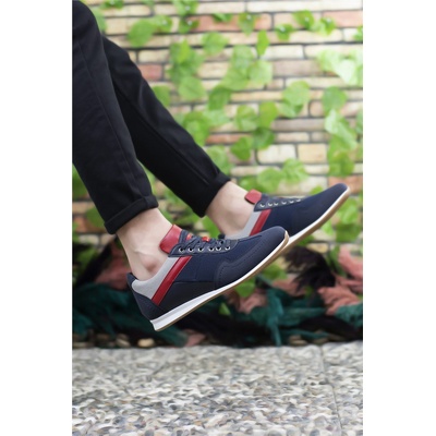 Riccon Мъжки спортни обувки 0012828 - Тъмносини с Червен #325732 (325732_Тъмносин)