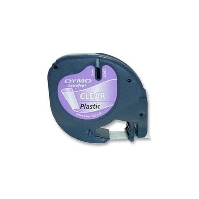 Páska Dymo LetraTag 12mm x 4m, černý tisk/průhledný podklad, 12267, S0721530