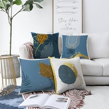 Minimalist Cushion Covers modrá/zlatá 55 x 55 cm