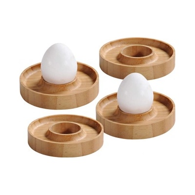 Stojánek na vajíčko, 4 kusy v sadě, Ø 10 cm, bambus, KESPER hnědý