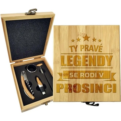 Sablio Dárková sada na víno Ty pravé legendy se rodí v prosinci: 147×168×49 mm