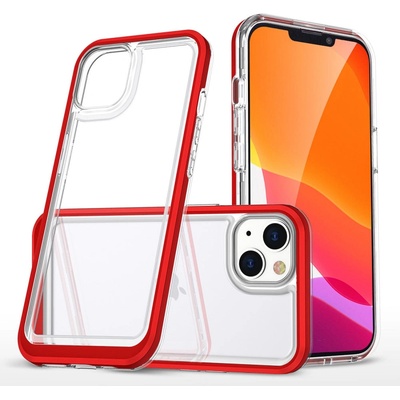 HQWear Кейс HQWear Clear 3in1 за iPhone 14 Plus, с червена рамка, прозрачен (9145576266014)