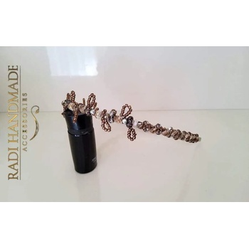 Image 1 of Radi handmade Диадема с графитени и бежави кристали (412)