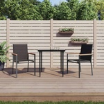 vidaXL Градински столове 2 бр черни 55x61, 5x90 см Textilene и стомана (364099)