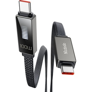 Mcdodo Кабел Rythm Series - Mcdodo (CA-4470) - Type-C → Type-C, 100W, LED дисплей, PD бързо зареждане, 1.2m - Черен