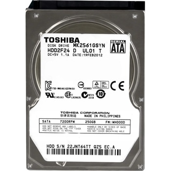 Toshiba 250GB SATA II 2,5", HDD2F24