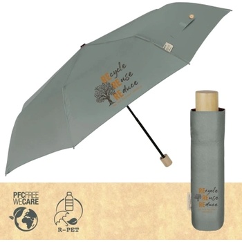 Дамски неавтоматичен чадър Perletti Green 19118, Сиво-зелен