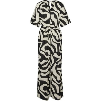 VERO MODA Гащеризон Vero moda Agnete 3/4 sleeve jumpsuit - Multicolor (Black / Aop Graphic Sand Dollar)