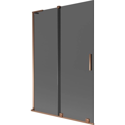 Mexen Velar L параван за вана, плъзгащ се с 2 крила 120 x 150 cm, графит, розово злато - 896-120-003-41-60 (896-120-003-41-60)