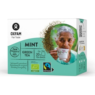 Oxfam Fair Trade Bio zelený čaj s mátovým aroma ze Šrí Lanky 20 x 1,8 g