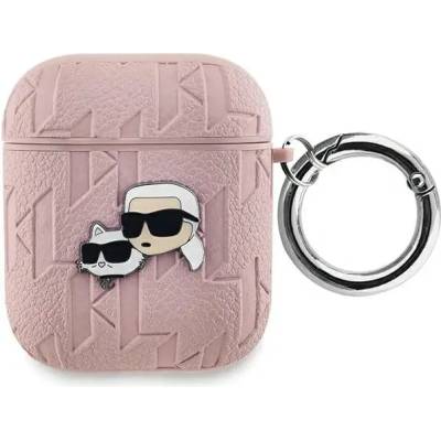 Karl Lagerfeld Кейс Karl Lagerfeld Monogram Karl & Choupette Head за AirPods 1 / 2, розов (3666339283674)