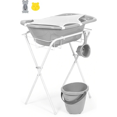 BabyJem Бебешки комплект за баня от 7 части BabyJem - Soft Grey (897)