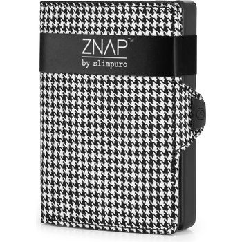 Slimpuro ZNAP Slim Wallet, 12 карти, отделение за монети, 8 x 1, 8 x 6 см (Ш x В x Д), защита RFID (ZNAPHoundstBlack12) (ZNAPHoundstBlack12)