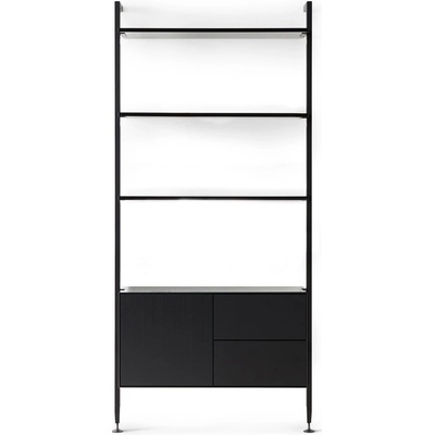 Hammel Furniture Černá knihovna v dekoru dubu 94x210 cm Edge,- černá