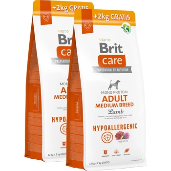Brit Care Hypoallergenic Adult Medium Breed Lamb 2 x 12 kg