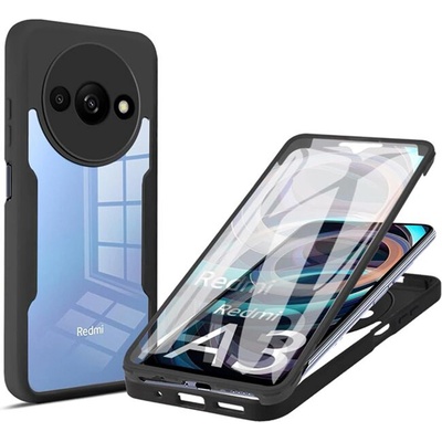 Techsuit Калъф за Xiaomi Redmi A3 / Redmi A3x + Протектор - ColorVerse 360 Series - черен