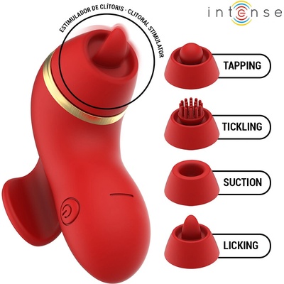 Intense Patty Stimulator with 4 Heads suction Tapping Tickling & Licking