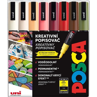 Uni Posca PC-3M 0,9 1,3 mm 8 barev Autumn