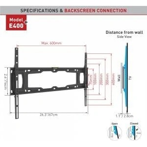 Barkan Wall mount for TV 13-90 Inches LED/LCD 60kg slim 28mm lock E400+