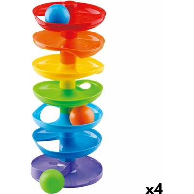 Playgo Špirála s loptičkami dúhová 37 cm