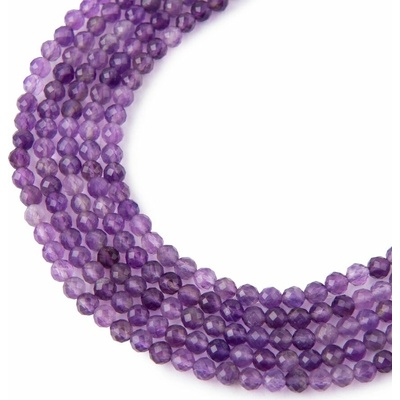 Koráliky z minerálu Ametyst AAA 3mm brúsené - 18 cm