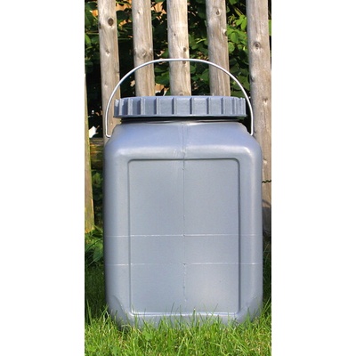 BasicNature Контейнер за течности с широко гърло, сив, 25 л, квадратен (077525)